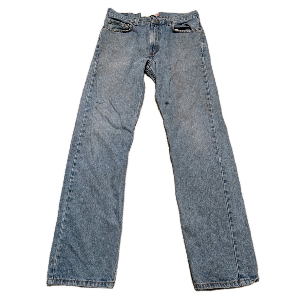 Levis 505 Jeans Mens 34x34 Medium Light Wash Straight Leg Regular Fit